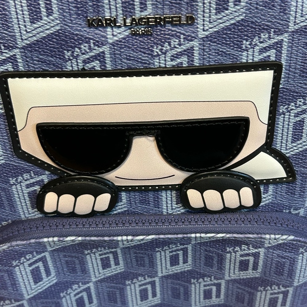 NWT KARL LAGERFELD Paris Backpack Indigo One Size - Picture 2 of 15